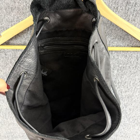 COS Unstructured Leather Backpack Drawstring Black Minimalist Casual Work Travel main image 5